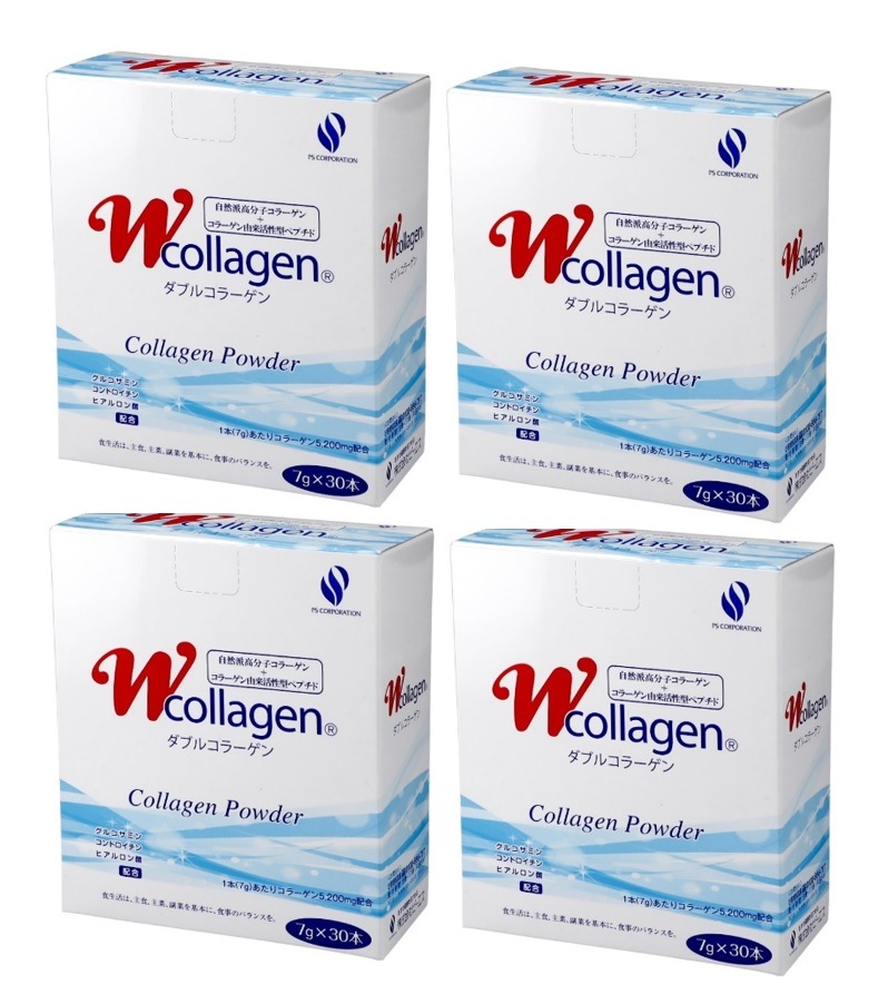 ピーエス Wコラーゲン 7g×30本 4個セット グルコサミン コンドロイチン ヒアルロン酸 美容 ダイエット