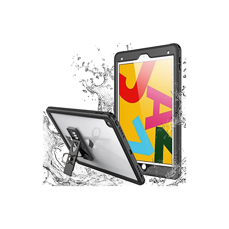 iPad 10.2 ケース 防水 ipad 第9世代 第8世代 第7世代 カバー 全面保護 耐衝撃 防塵 薄型 軽量 スタンド機能 ストラップ付き IP68防水規格 お風呂 アウトドア ipad 7/