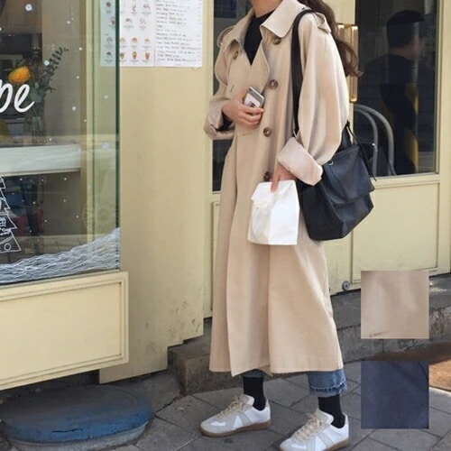 アウター トレンチコート 韓国 ファッション レディース 春 秋 冬 カジュアル お取り寄せ PTXC204 オルチャン コーデ シンプル 定番 セレカジ 20代 30代 40代 2024 オーバー
