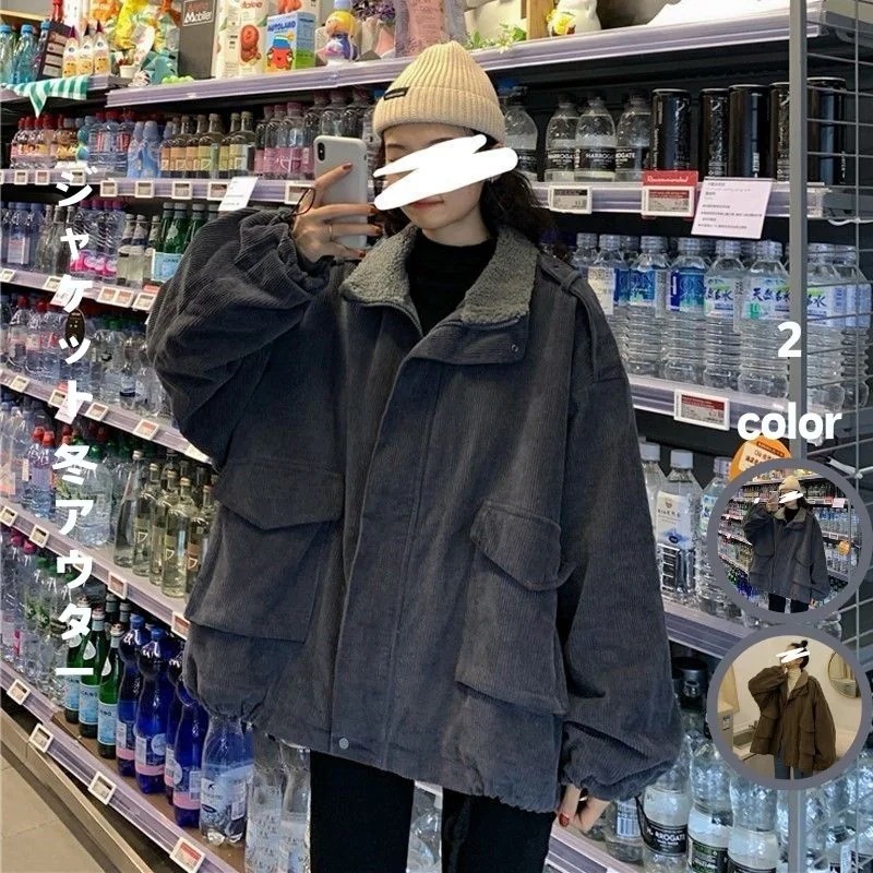 ジャケット 冬アウター 韓国ファッション アウターカジュアル 防寒 裏起毛 厚手 ダウンジャケッ 綿 フリースで決まり！ コーデュロイ キルティングアウター 保温 綿服 5,456円