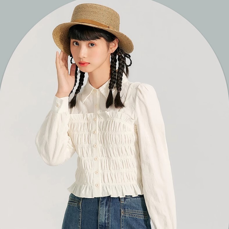 トップス シャツ ブラウス 長袖 スリム かわいい 大人可愛い きれいめ シンプル カジュアル 大人 上品 おしゃれ お洒落 かっこいい レトロ 大人女子 こなれ感 ラフ ラブリー キュート ガーリー