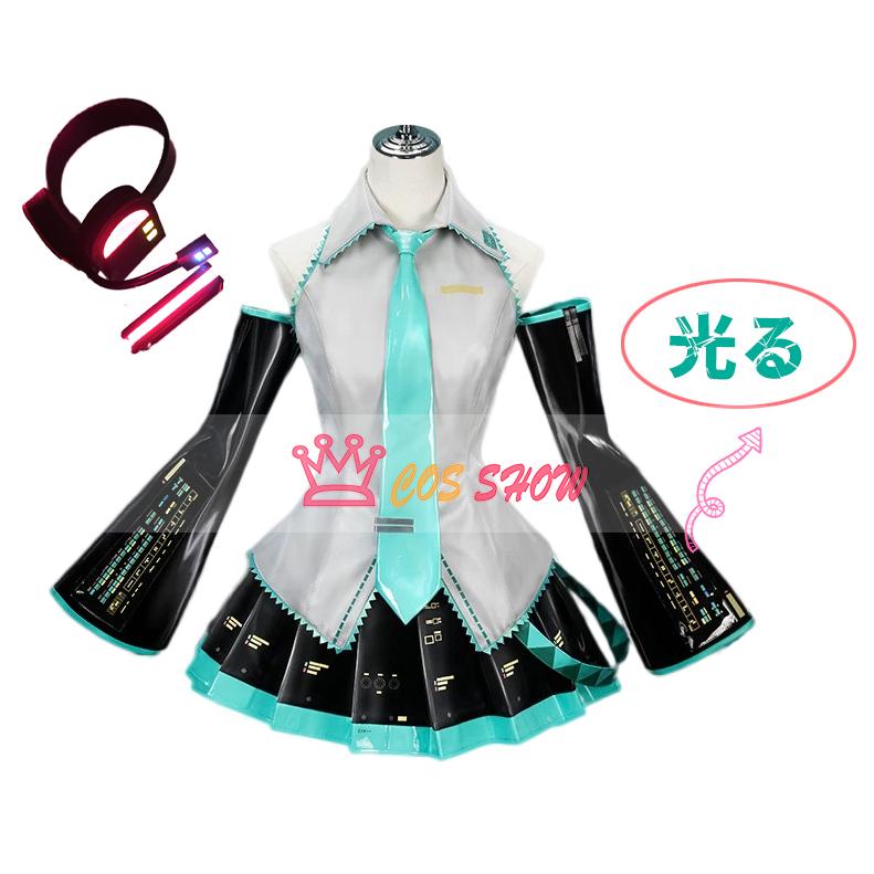赤字販売!豪華版 ボーカロイド 初音ミク風 コスプレ衣装 cosplay ウィッグ イヤホン能 中国公式許可あり 仮装 イベント クリスマス ステージ 文化祭 お祭り