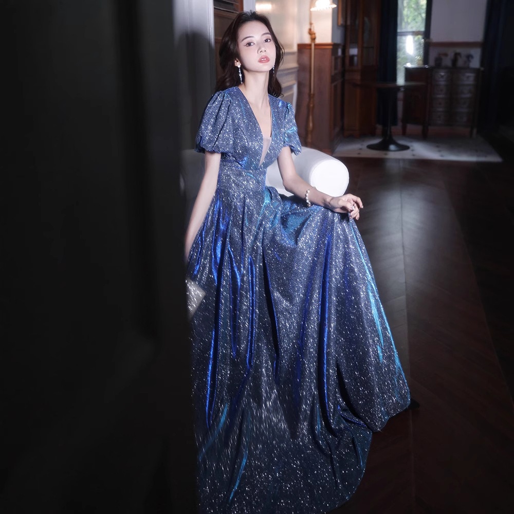 【2枚購入で 3oo円OFF】星空のドレスと女性の宴会の気質プリンセス服エンゲージメント見事なホスト