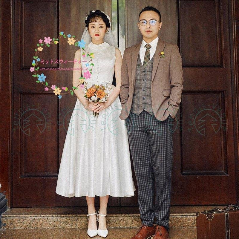 マキシ丈ドレス ウェディングドレス パーティードレス ウエディングドレス Aライン 袖なし 前撮り