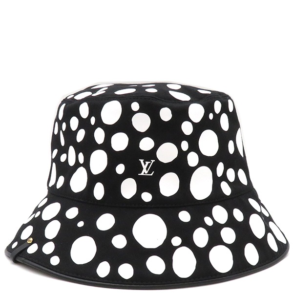 ルイヴィトン LOUIS VUITTON ハット シャポーリバーシブルインフィニティ ドット コットン ブラック ゴールド金具 LV×YK 草間彌生 コラボ M7072M AL4262 【箱】【中古】