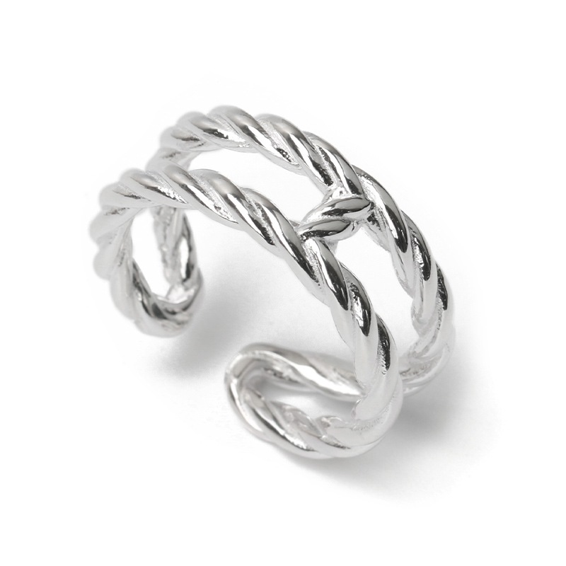 925 2連リング ツイスト ねじり [cr378]