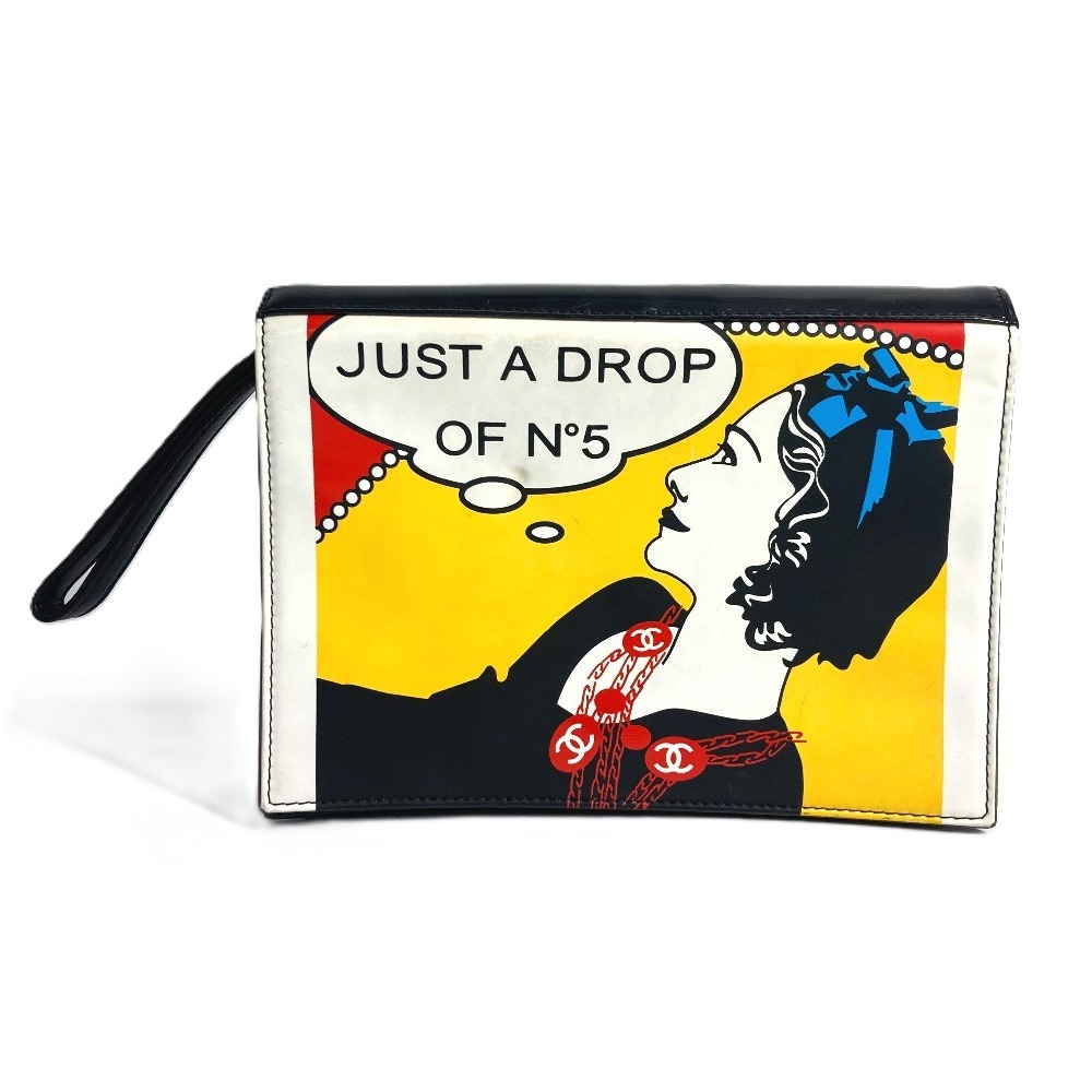 クラッチバッグ マドモアゼル ロゴ フラップ カバン ポーチ レザー マルチカラー