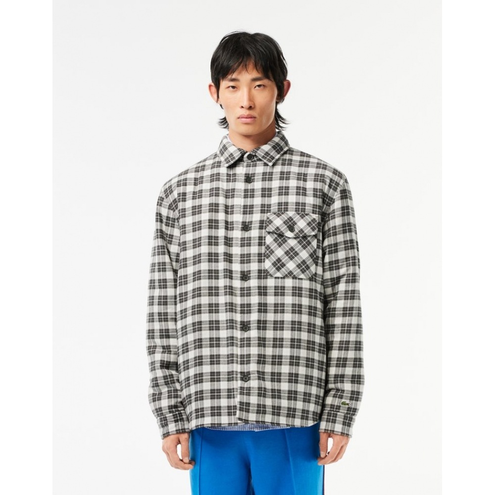 ラコステメンズバックビッグクロコマッチチェックフランネルアウターシャツ CH5985-53N KBR