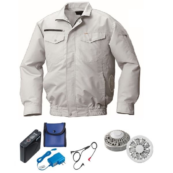 KU92030 空調服 R 綿・ポリ混紡 横ファン FAN2200G・RD9261・LISUPER1セット シルバー L 15,674円