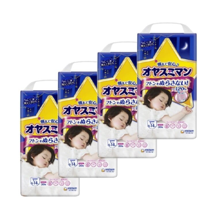4個セットオヤスミマン 女の子 L 30枚 紙おむつ おむつ ディズニーユニチャーム D