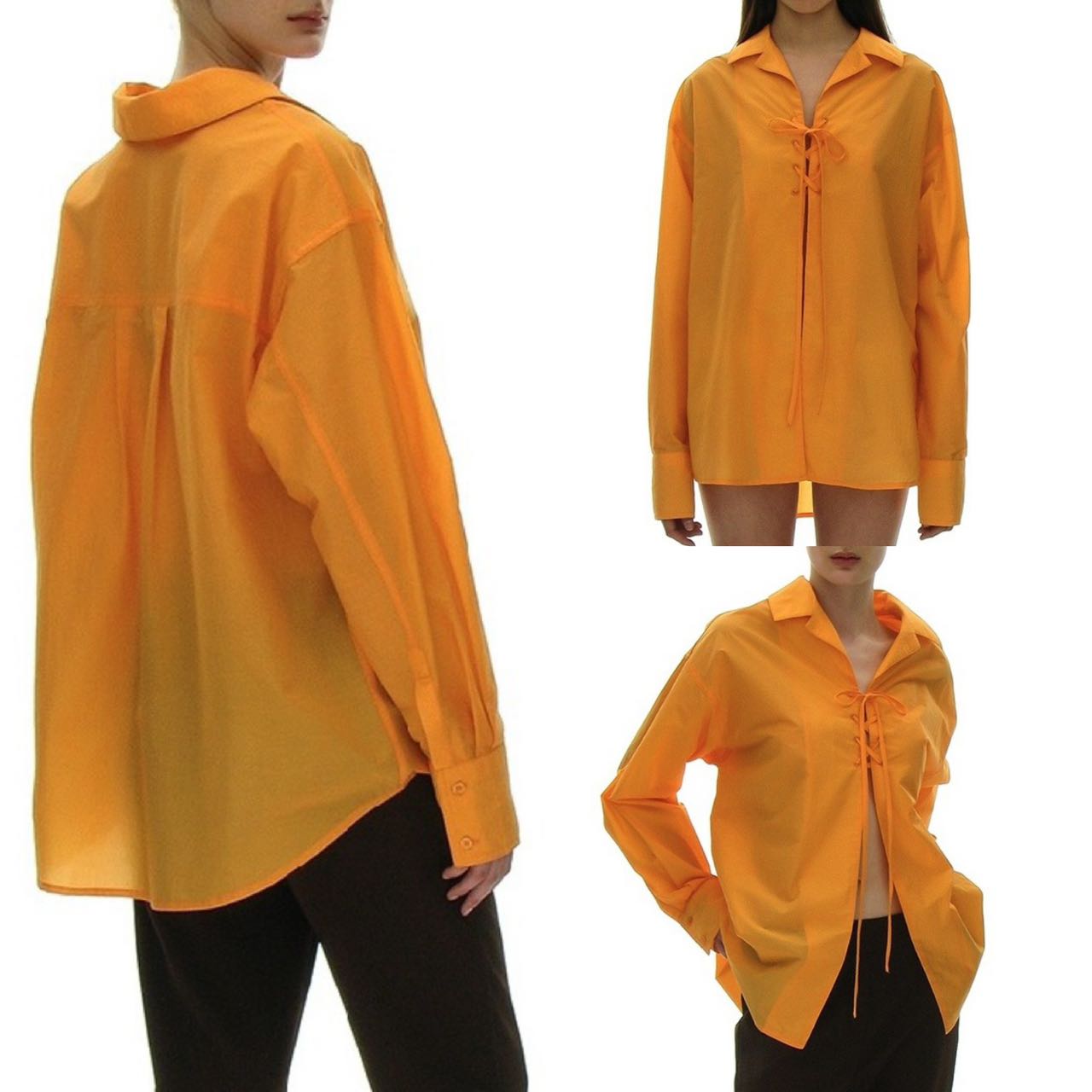 LACE-UP OVER SHIRT_WHITE,SKY STRIPE,ORANGE 8,294円