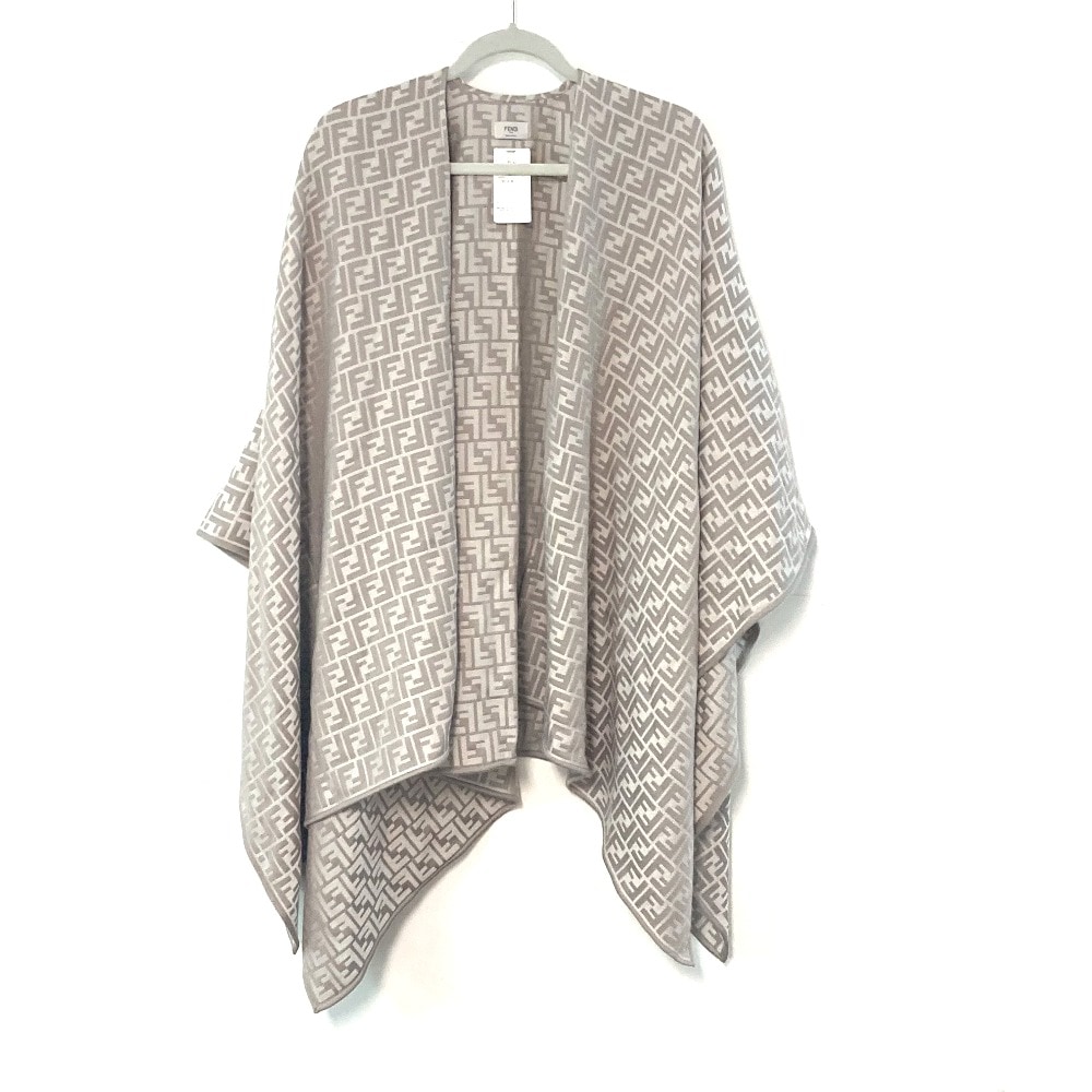 ポンチョ FXX782 ズッカ ロゴ アパレル ケープ コート ウール ベージュ系