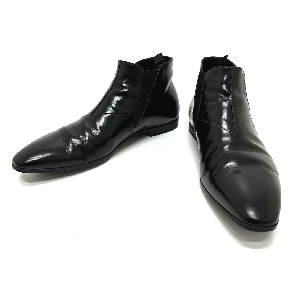 ブーツ サイドゴア ショート カーフレザー ブラック