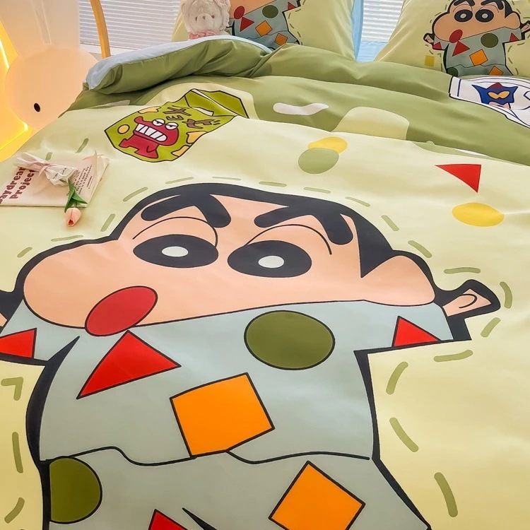 キュートな漫画クレヨンしんちゃん ガーリーハートアイスシルク寝具4点セット