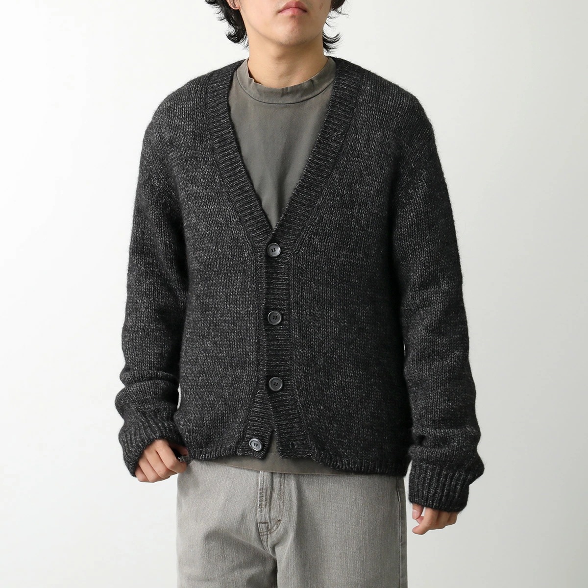 OUR LEGACY アワーレガシー カーディガン ACADEMY CARDIGAN M4243AP メンズ Vネックカラー アルパカ ウール PEPE-NERO-AIRY-ALPACA