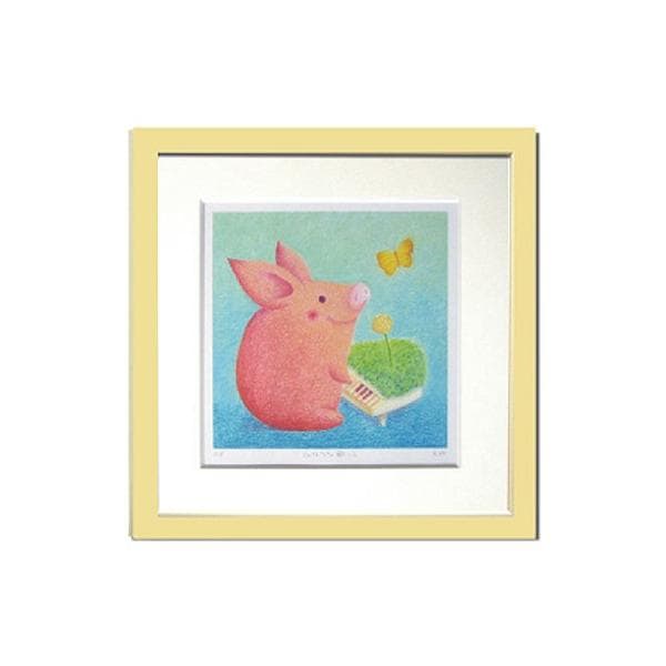 ファブリックパネル アートフレーム ファンタジー 絵本 かわいい 壁掛け ウォールデコレーション Ryo はなうた歌って ジグレー版画 320x320mm 5,174円