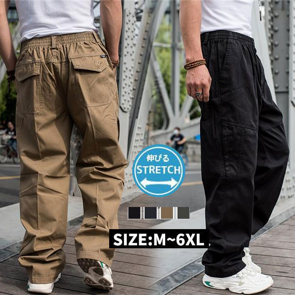 【限定即完売】カーゴパンツ メンズ ミリタリー ワークパンツ ワイドパンツ チノパン B系 太め 極太 作業 大きいサイズ ロング ゆったり おしゃれ アメカジ
