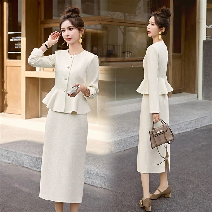 セットアップ レディース スカートスーツ スカート セレモニー スーツ 卒業式 きれいめ ノーカラー ロング スカート フォーマル エレガント パーティー ビジネス 通勤 OL 入学式 入園式 卒園式