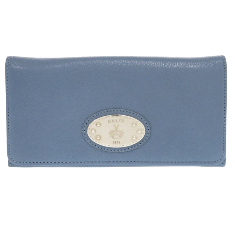 美品 長財布 レザー ブルー 1407【中古】 レディース