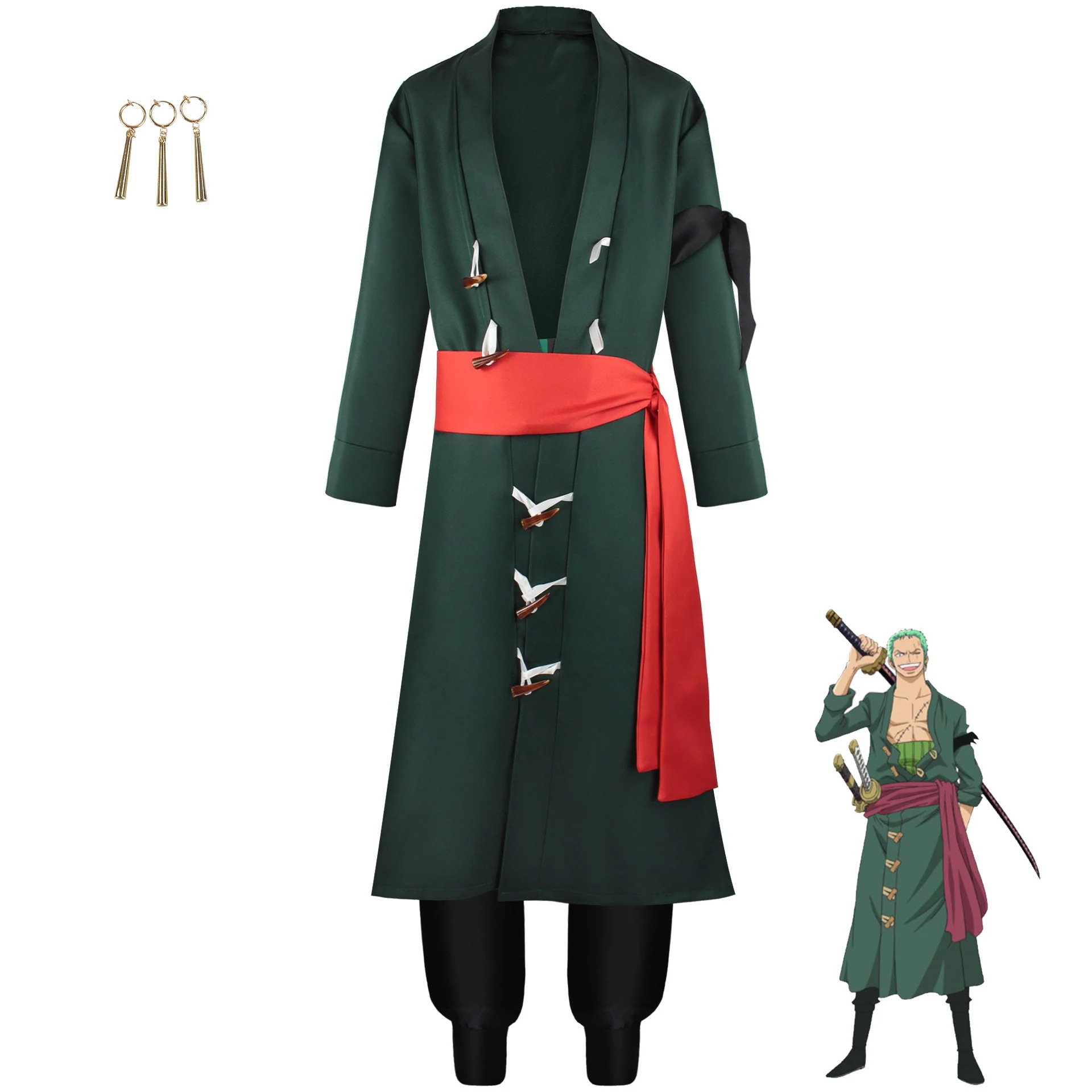 ハロウィーンcos服索隆深緑金c服と之国卓洛二年後索隆コスプレ衣装