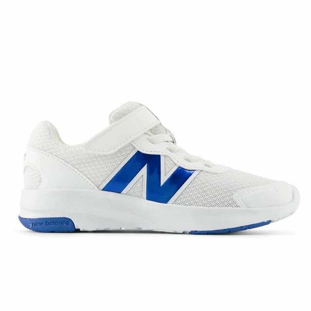 ニューバランス 男の子 スニーカー 子供靴 運動靴 ローカット キッズ ジュニア ベルクロ マジックテープ 通学 通園 PT578 OH ホワイト/ブルー 白 青 靴