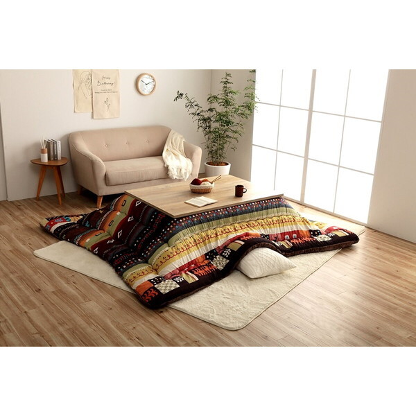 1161030240203 こたつ布団 長方形 単品 ギャッベ柄 レッド 約205×245cm メーカー直送