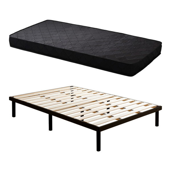 ホームテイスト ASP-SRM-D パイン材高さ2段階調整脚付きすのこベッド ポケットコイルマットレスセット(ダブル) ブラウン/ブラック メーカー直送 20,448円