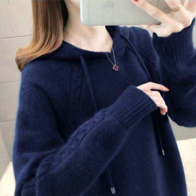 全5色6サイズケーブル編み ニットパーカー ニットトップス レディース プルオーバー ニット