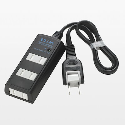他サイト： 耐雷 コード付タップ3P0.5m 黒 WBT-3005SBN（BK）の商品画像