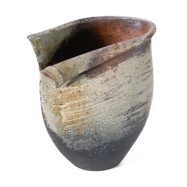 古陶白窯変花入 12号（信楽焼き・花瓶・花入れ・花器・壺・壷・一輪挿し・フラワーベース・B006-02)