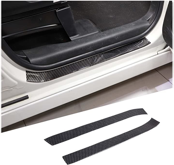 FOR Honda N-BOX 2017-2021年適用 ホンダN-BOX 2018 2019 2020 社外品 スレッショルドバーステッカー( 黒-ケーボン繊維)