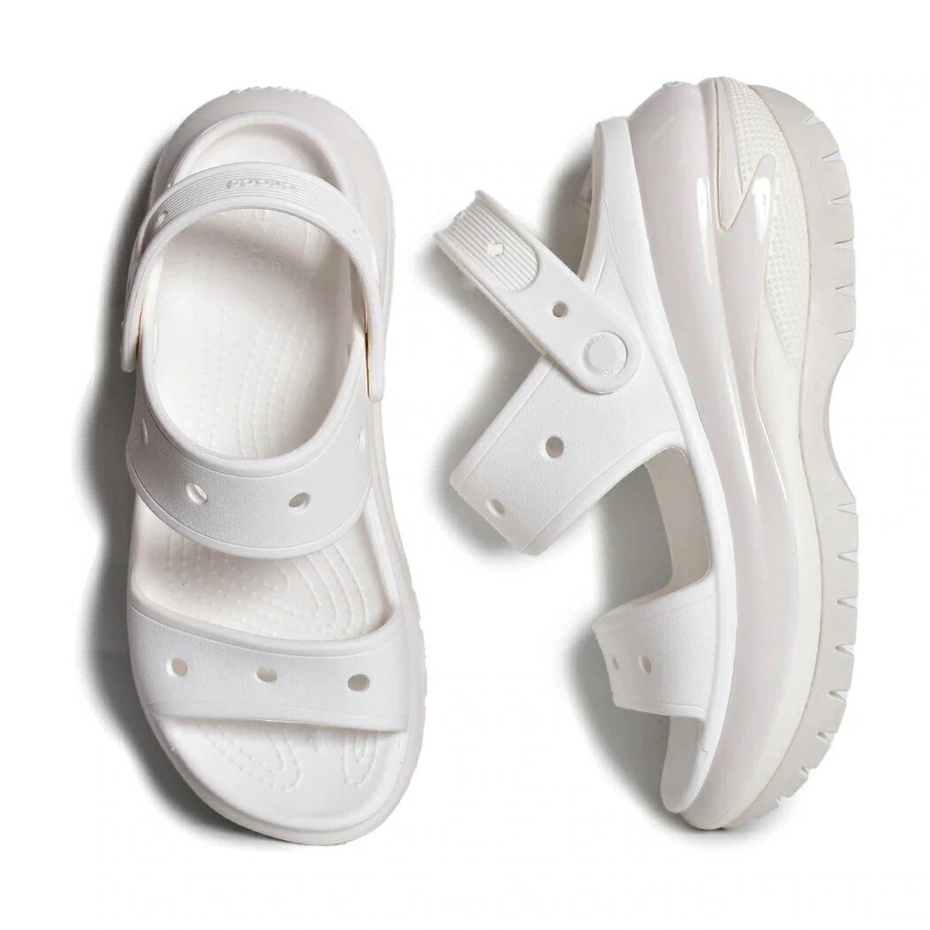 crocs CLASSIC MEGA CRUSH SANDAL WHITE クロックス クラシック メガ クラッシュ サンダル ( スライド ミュール トング ス