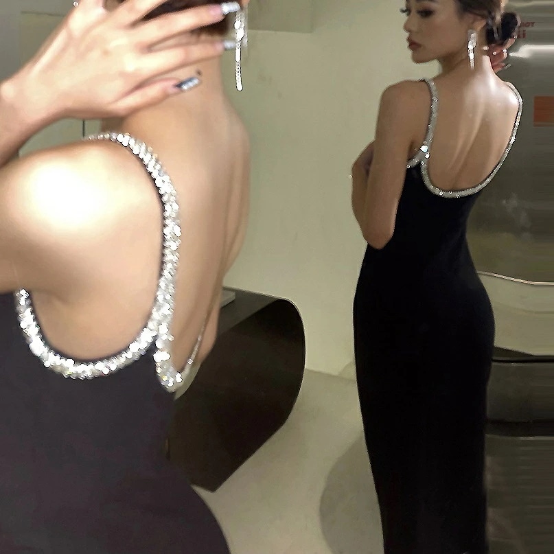 【急速出荷 2025年新作】パーティードレス 韓国 黒 キャミドレス キャミソール キャバドレス スパンコール ラメ ビジュー タイト ワンピース タイトドレス お呼ばれ 結婚式 二次会 20代 30