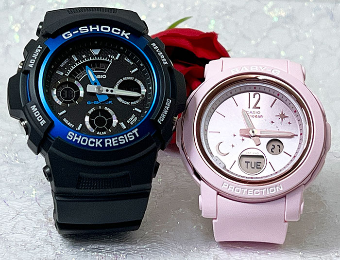 恋人たちのGショックペアウオッチ Gショック ペア G-SHOCK BABY-G ペア腕時計 カシオ 2本セット アナデジ AW-591-2AJF BGA-290DS-4AJF　クリスマス プレゼン