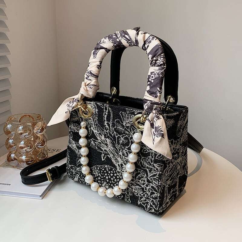 【送料無料】レディース スカーフ ハンドル ミニスクエア バッグ ショルダーバッグ