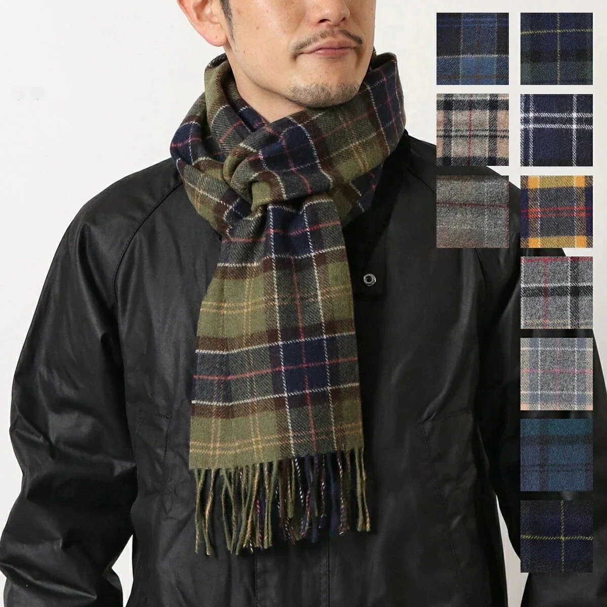 Barbour バブアー マフラー tartan lambswool scarf USC0001 メンズ ウール ストール ショール タータンチェック 柄 カラ