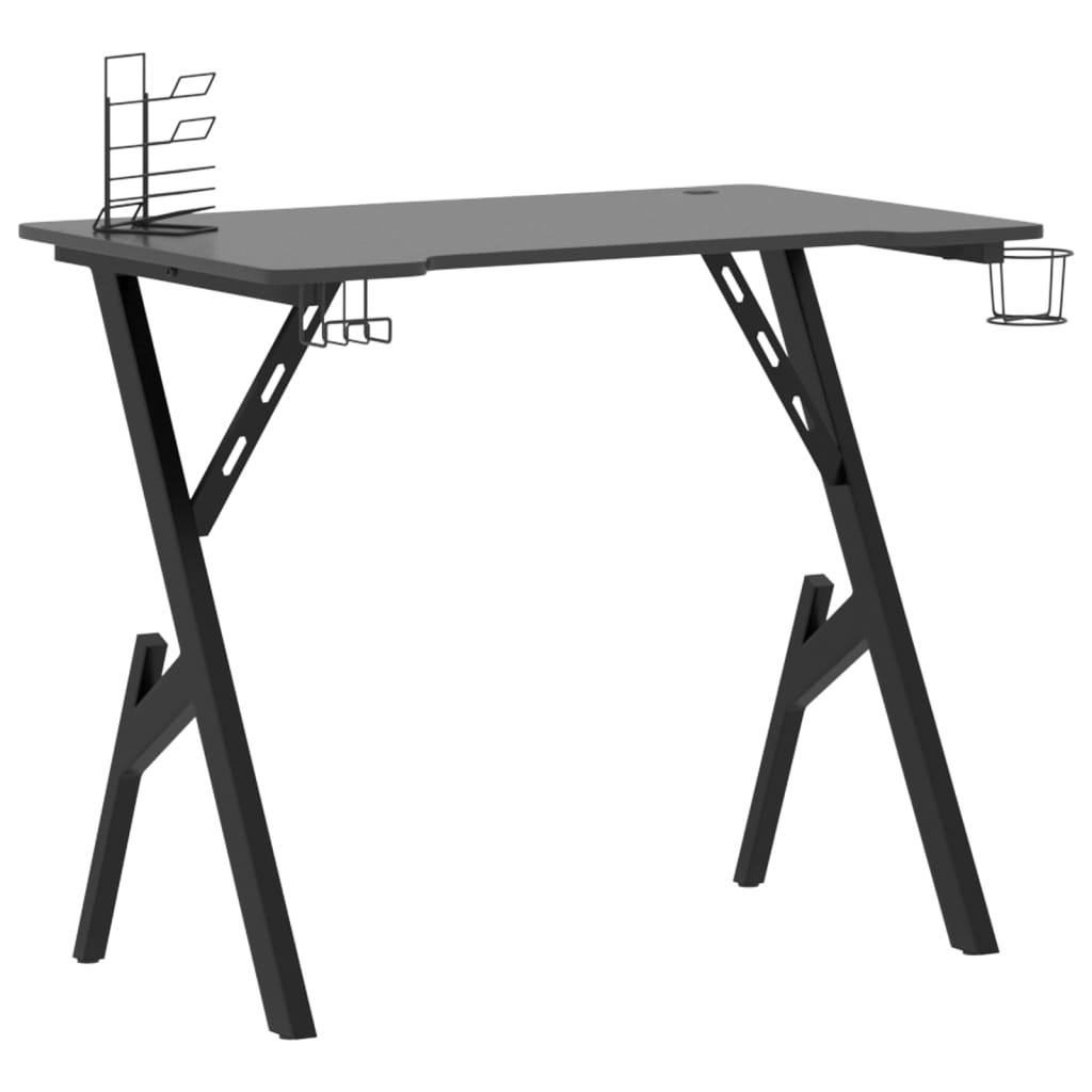 ゲーミングデスク Y字型脚 ブラック 90x60x75 cm