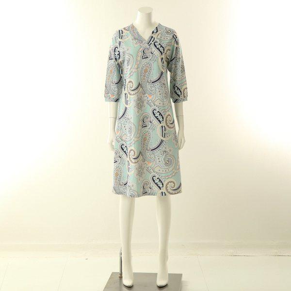 [] VEV3926L ビッグペイズリー捺染 女性 ホームウェア ワンピース