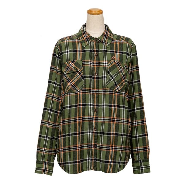 秋冬 ROJ1000 プロテクションフランネルシャツ レディース グリーン Sサイズ ROJ1000/GREEN/S