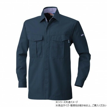 桑和 4115 長袖シャツ Mサイズ ネイビー（1）