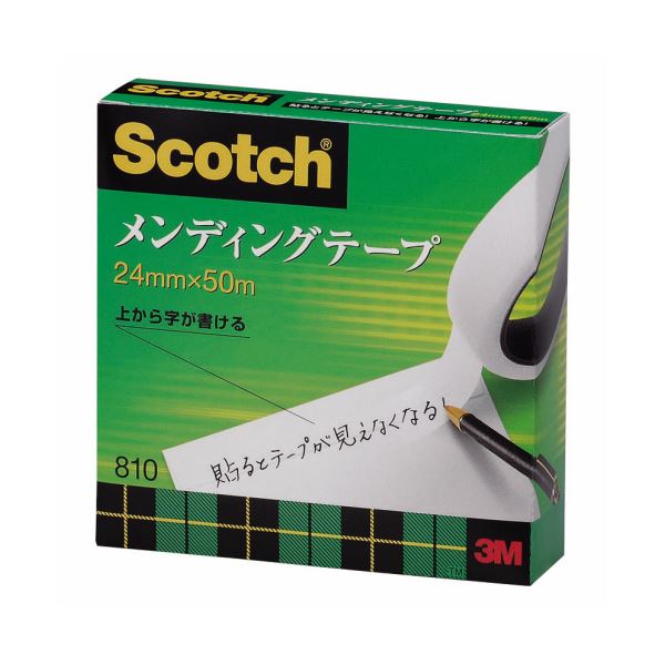 (まとめ) 3M スコッチ メンディングテープ 810 大巻 24mm×50m 紙箱入 810-3-24 1巻 (×10セット)