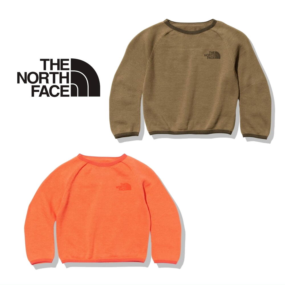 正規品 子供服 ロングスリーブクレイドルコットンクルー ベビー NTB32351 ダスティコーラルオレンジ /DO ウォルナット/WT