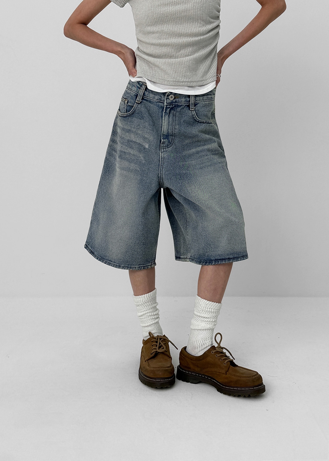 ホレムトウォッシングバミューダデニムパンツ 5,885円