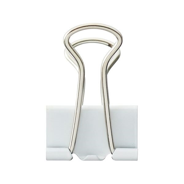 （まとめ）TANOSEE ダブルクリップ 中 口幅25mm ホワイト 1箱（10個） [x100] 14,701円