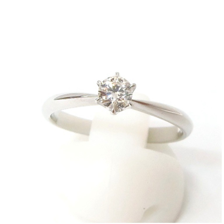 指輪 ﾀﾞｲﾔﾓﾝﾄﾞ立爪ﾘﾝｸﾞ 0.249ct,G,SI-1,EX /ﾌﾟﾗﾁﾅ/Pt900 【中古】(48974)