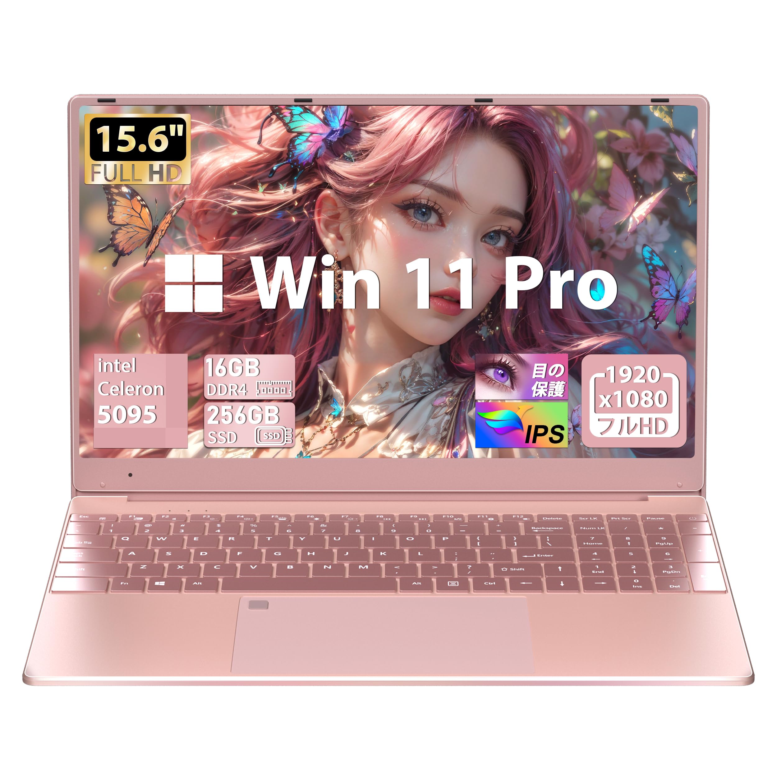 ノートパソコン【Win 11搭載/MS Office 2019】15.6インチ大型FHD IPS画面 高速Celeron N5095 最大2.９Ghz DDR4 16G 1920×1080FHD US