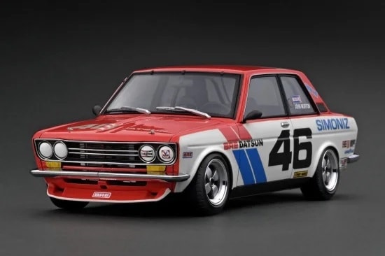 ignitionモデル 1/18 Datsun Bluebird (510) White/Red #46【IG3308】 ミニカー IG3308 ダットサン ブルーバード ホワイト レッド #46
