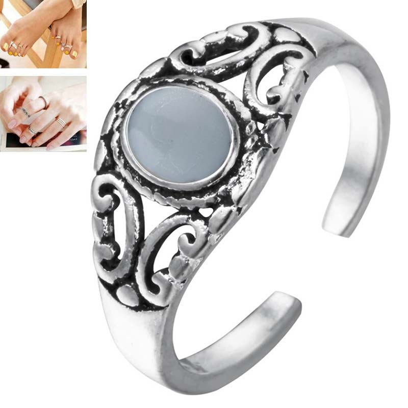 フリーサイズ 指輪 足の指 エンブレムムーンストーン トゥリング 足の指輪 トーリング ピンキーリング ファラン