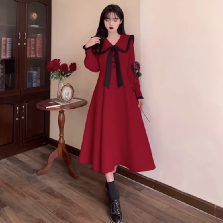 ワンピース デート フレアワンピース ミモレ ミモレ丈 袖あり 長袖 かわいい 大人可愛い きれいめ シンプル カジュアル 大人 上品 おしゃれ お洒落 主役級 存在感 春 秋 10代 20代 30代 6,142円