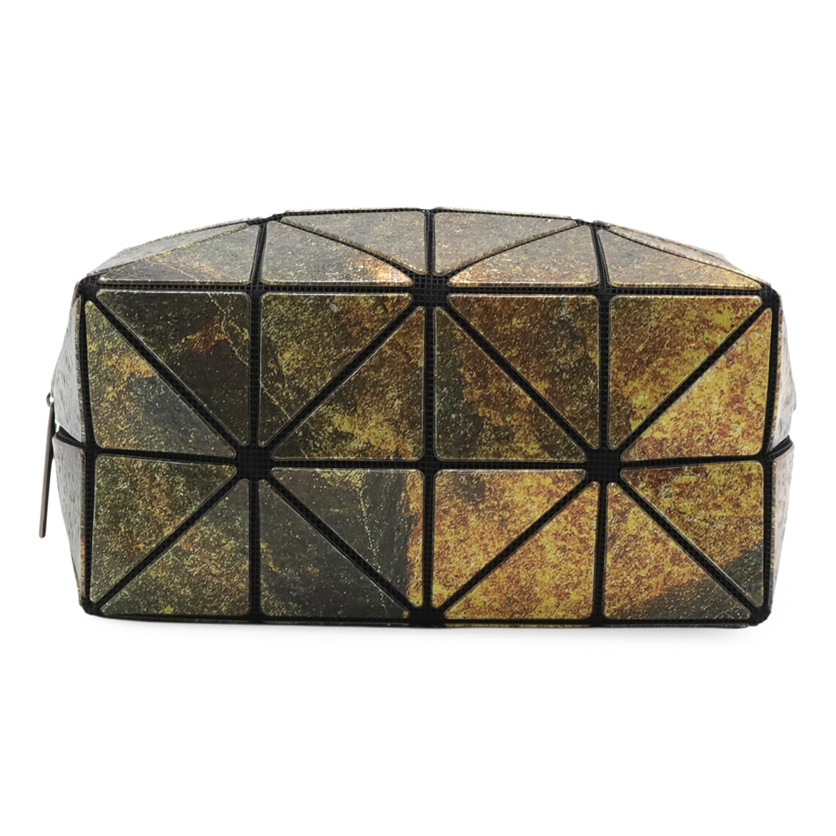 BAOBAO バオバオ 化粧ポーチ コスメポーチ ペンケース PVC ゴールド カーキグリーン ブル